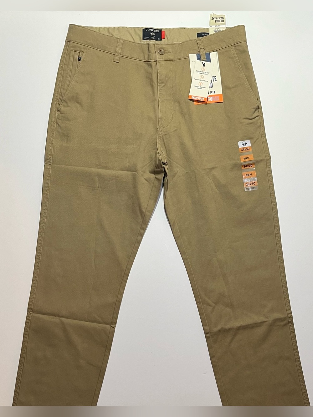 NEW Men’s Dockers Khaki Ultimate Chino Pants, 360 Flex, Size 34x30, Slim Fit
